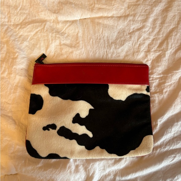 Red and Black Cow Print Clutch - Picture 2 of 4